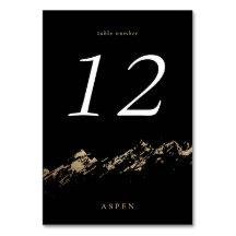 Zwart en Faux Gold Foil Mountains Tafel Kaart