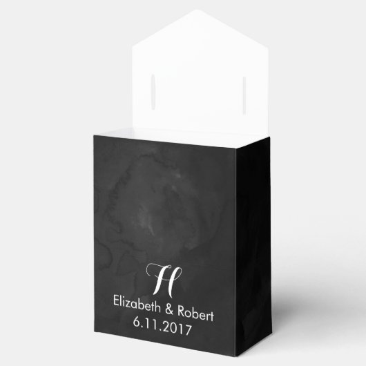 Zwart en Faux Gold Glitter Bedankdoosjes (Geopend)