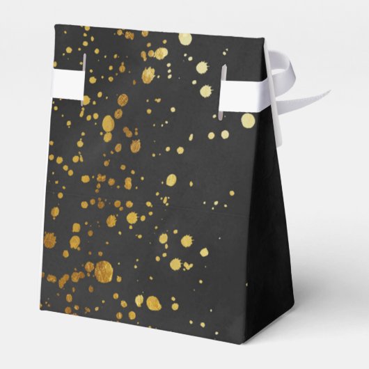 Zwart en Faux Gold Glitter Bedankdoosjes (Achterkant)