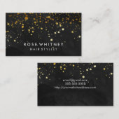 Zwart en Faux Gold Glitter Creative Visitekaartje (Voorkant / Achterkant)