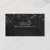 Zwart en Faux Gold Glitter Creative Visitekaartje (Achterkant)