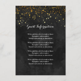 Zwart en Faux Gold Glitter Informatiekaartje