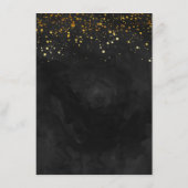 Zwart en Faux Gold Glitter Informatiekaartje (Achterkant)
