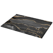 Zwart en Faux Gold Glitter Marble Agate Snijplank (Hoek)