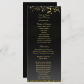 Zwart en Faux Gold Glitter Trouwprogramma (Voorkant / Achterkant)