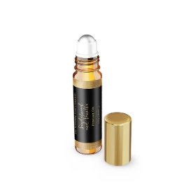 Zwart en Faux Gold Parfum Roller Flessenlabel Waterfles Etiket
