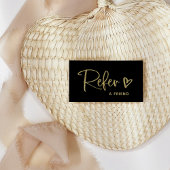 Zwart en Faux Gold Script en hart | Aanbevelingskaartje