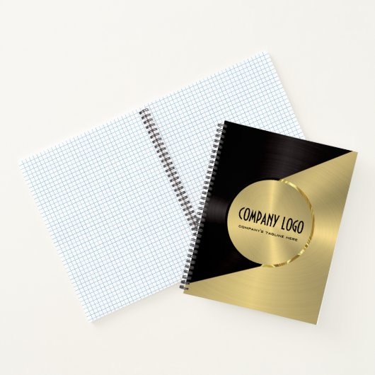 Zwart en faux goud roestvrij staal look notitieboek (Binnen)