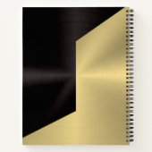 Zwart en faux goud roestvrij staal look notitieboek (Achterkant)