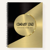 Zwart en faux goud roestvrij staal look notitieboek (Voorkant)