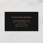 Zwart en faux Roos | Casual script en hart Klantenkaartje (Achterkant)