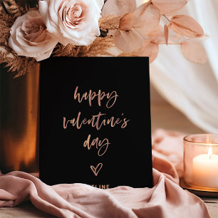 Zwart en Faux Roos Goud Script   Valentijn aan het Feestdagenkaart