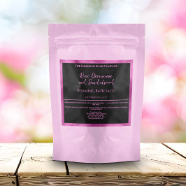 Zwart en Fuchsia Folie Badzouten Pouch Label Sparkling Wijnetiket