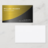 Zwart en geborsteld goud, gebogen, Visitekaartje (Voorkant / Achterkant)