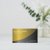 Zwart en geborsteld goud, gebogen, Visitekaartje (Staand voorkant)