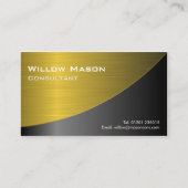 Zwart en geborsteld goud, gebogen, Visitekaartje (Voorkant)