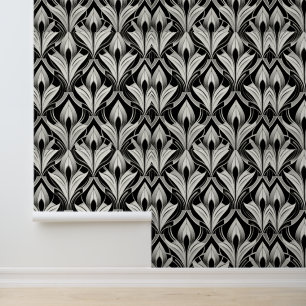 Zwart en gebroken wit contrast behang