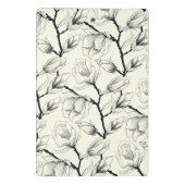 Zwart en gebroken wit elegant Magnolia Botanisch Mini Klembord (Achterkant)