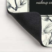 Zwart en gebroken wit elegant Magnolia Botanisch Muismat (Hoek)