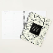 Zwart en gebroken wit elegant Magnolia Botanisch Planner (Display)