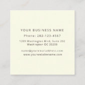 Zwart en gebroken wit elegant Magnolia Botanisch Vierkante Visitekaartje (Achterkant)