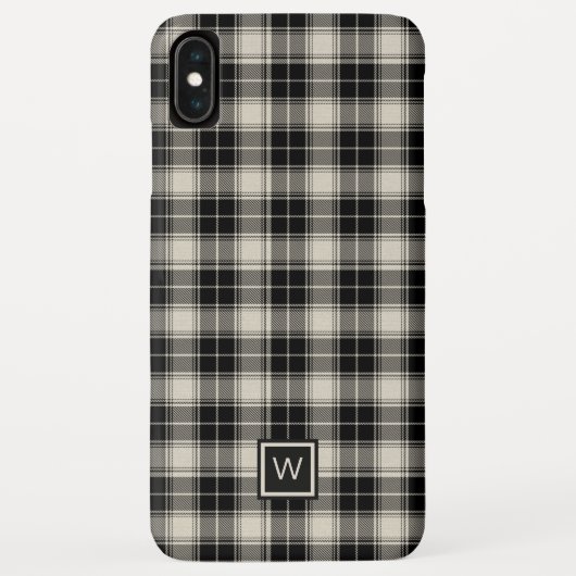 Zwart en gebroken wit geplakt met monogram Case-Mate iPhone case (Achterkant)