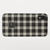Zwart en gebroken wit geplakt met monogram Case-Mate iPhone case (Achterkant (horizontaal))