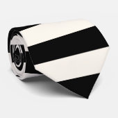 Zwart en gebroken wit scheidsrechterstreeppatroon stropdas (Opgerold)