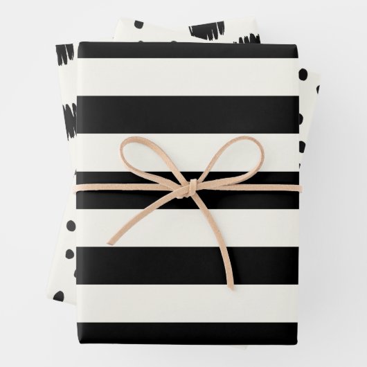 Zwart en gebroken witte eierschaal patronen inpakpapier vel (In situ)