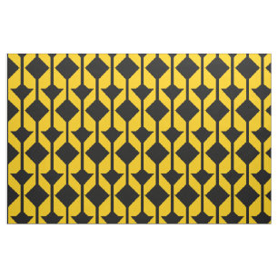 Zwart en geel Abstract-gepatenteerd weefsel Stof