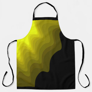 Zwart en geel abstract patroon schilderij schort