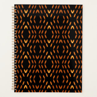 Zwart en geel abstract puntpatroon planner