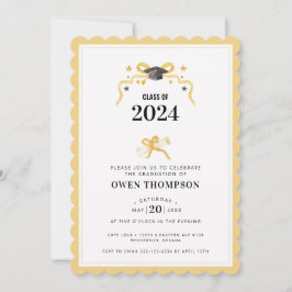 Zwart en geel Afstuderen jaarlint Kaart