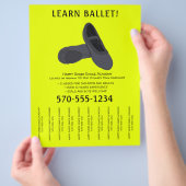 Zwart en Geel Ballet Dans Scheur Stroken Flyer (Hand)