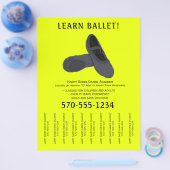 Zwart en Geel Ballet Dans Scheur Stroken Flyer (Enkel)