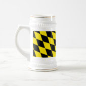 Zwart en geel Bavaria Diamond Flag Patroon Bierpul (Links)