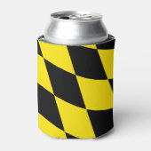 Zwart en geel Bavaria Diamond Flag Patroon Blikjeskoeler (Blikje Voorkant)