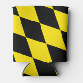 Zwart en geel Bavaria Diamond Flag Patroon Blikjeskoeler (Voorkant)