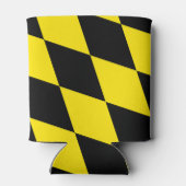 Zwart en geel Bavaria Diamond Flag Patroon Blikjeskoeler (Achterkant)