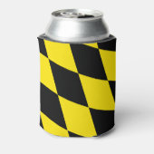 Zwart en geel Bavaria Diamond Flag Patroon Blikjeskoeler (Blikje Achterkant)