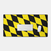 Zwart en geel Bavaria Diamond Flag Patroon Bureaumat (Keyboard & Muis)