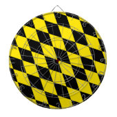 Zwart en geel Bavaria Diamond Flag Patroon Dartbord (Voorkant)