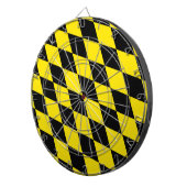 Zwart en geel Bavaria Diamond Flag Patroon Dartbord (Voorkant Rechts)