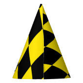 Zwart en geel Bavaria Diamond Flag Patroon Feesthoedjes (Achterkant)