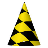 Zwart en geel Bavaria Diamond Flag Patroon Feesthoedjes (Links)