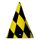 Zwart en geel Bavaria Diamond Flag Patroon Feesthoedjes (Rechts)