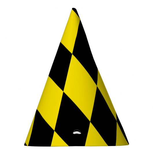 Zwart en geel Bavaria Diamond Flag Patroon Feesthoedjes (Rechts)