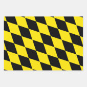 Zwart en geel Bavaria Diamond Flag Patroon Inpakpapier Vel (Voorkant 2)