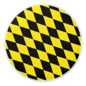 Zwart en geel Bavaria Diamond Flag Patroon Keramische Knop (Voorkant)