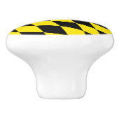 Zwart en geel Bavaria Diamond Flag Patroon Keramische Knop (Zijkant)